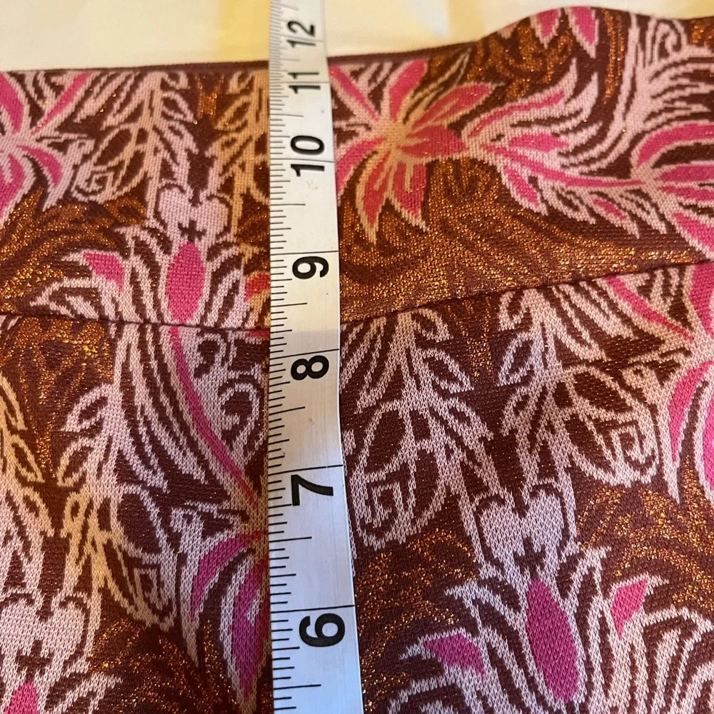 NWT Anthropologie size 10 Maria Pink and Brown Paisley Flare Pants - Picture 10 of 12